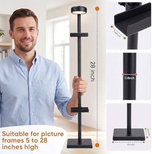 30'' Adjustable Tabletop Easel Stand with Rechargeable 13RGB Poster Light
