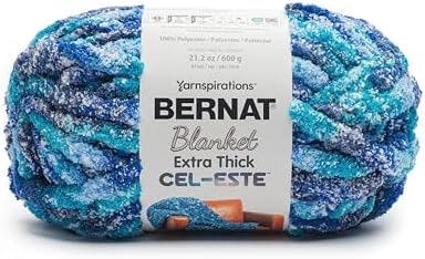 Bernat Blanket Extra Thick Cel-Este Chunky Yarn, Nebula Blue, 2-Pack