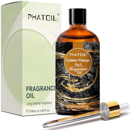 PHATOIL Golden Vintage No.1 Fragrance Oils for Aromatherapy, 3.38FL.OZ Diffuser Oils for Home, Perfect for Aromatherapy, Humidifiers, Yoga, DIY Candle and Soap Making - 100ml