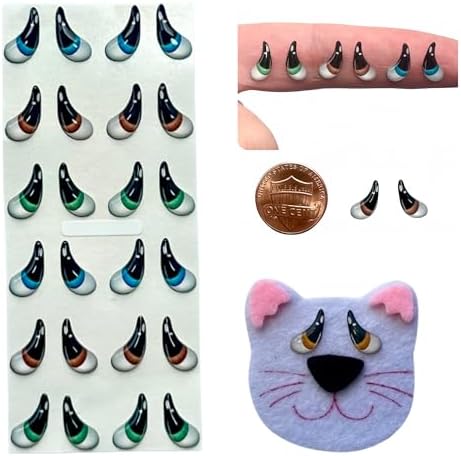 3D Resin Doll Eyes – 7mm Self-Adhesive Craft Eyes (24 pcs / 12 Pairs) – Realistic Cabochon Eyes for Amigurumi, Dolls, Polymer Clay, Cold Porcelain, Felt & DIY Crafts (Green, Blue and Brown)