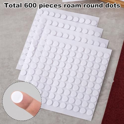 Joez Wonderful 6 Sheets Foam Adhesive Discs, 0.47in, White