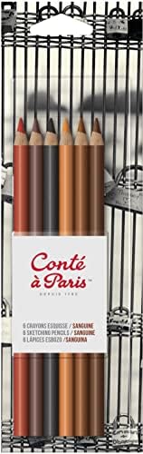 Conté à Paris Sketching & Drawing Pencils, Set of 6, Sanguine Assorted