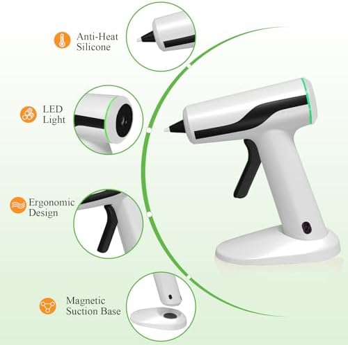 MONVICT Cordless Hot Melt Glue Gun, Smart Power-Off with 2.2 Ah Battery