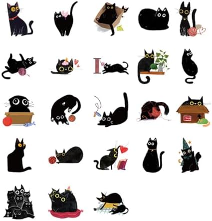 46Pcs Cute Cat Stickers for Scrapbooking Journaling Water Bottle Kids Laptop Diary Planners Collage Envelope Phone Case Art Crafts DIY Decoration