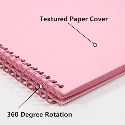 Vienrose Scrapbook Album,80 Pages,10x10 Inch,Candy Pink