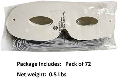 Lependor 108 Pack White Paper Eye Masks, Plain Masquerade Mask DIY Blank Masks Decorate for Costume Party, Halloween Party - 108 Packs