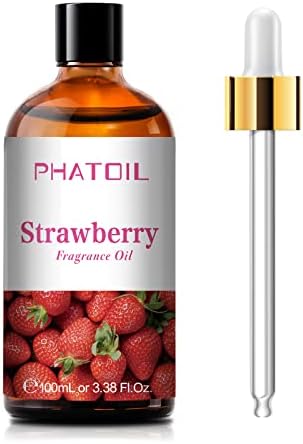 PHATOIL Strawberry Fragrance Oil for Diffuser Aromatherapy 3.38FL.OZ | Long Lasting Scented Oils For Humidifier, Air Freshener, DIY Soap Candle, Scent Project Making, Aroma Oil for Home Freshening
