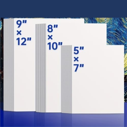 10pcs Blank Canvas Panels, 5x7,8x10,9x12 White for Painting,Pouring,Watercolor,Gouache for Artists & Adults for Oil Paint, Watercolor(9x12inch)