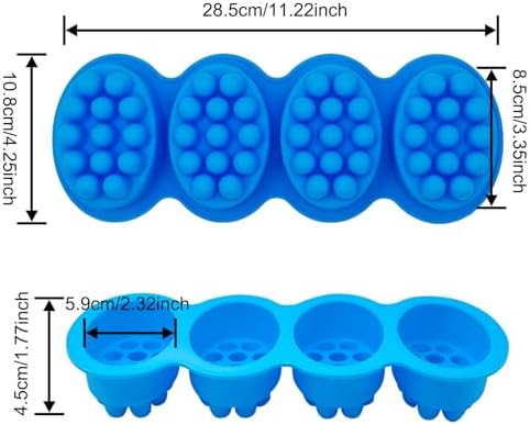 2 Pcs Massage Soap Molds Massage Silicone Molds Cake Molds for Home Handmade DIY Tray Bars Wax Melts Tool