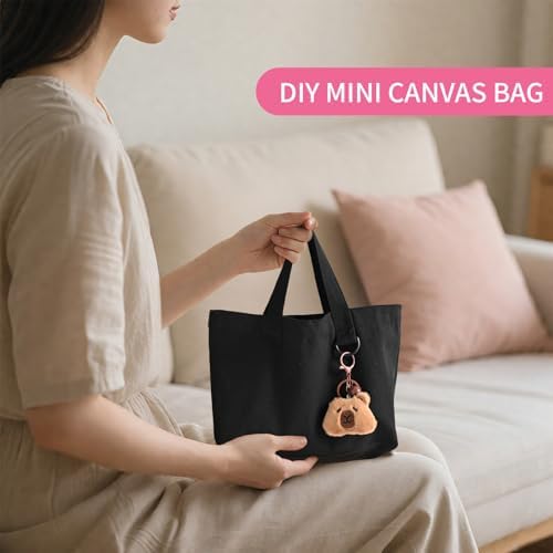1 | 12 | 24 Pack Small Canvas Tote Bags, Mini Tote Bags Bulk for Women, DIY Blank Reusable Cute Sublimation Tote Bag