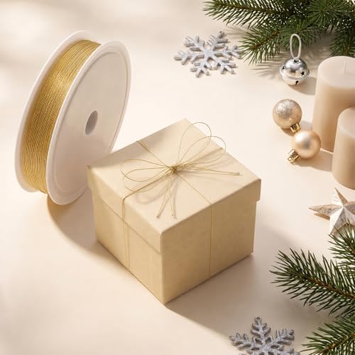 4 Rolls 394 FT Gold Metallic Bakers String, Gold Decorative String
