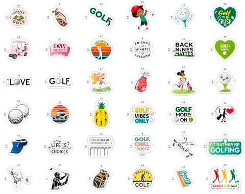 100Pcs Funny Golf Stickers for Water Bottle, Cart, Laptop - Funny Golf Gifts, Party Supplies & Decoration - Golfing Stickers and Decals - Gift for Women & Men