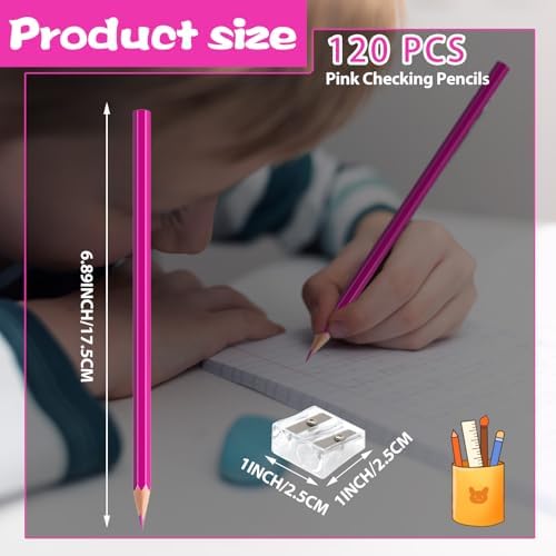 120 Pack Bulk Pink Colored Pencils for Kids, Pre-sharpened Art Pencils Back to School Supplies Set, Drawing Sketching Pencils for Students, Teachers, Classroom