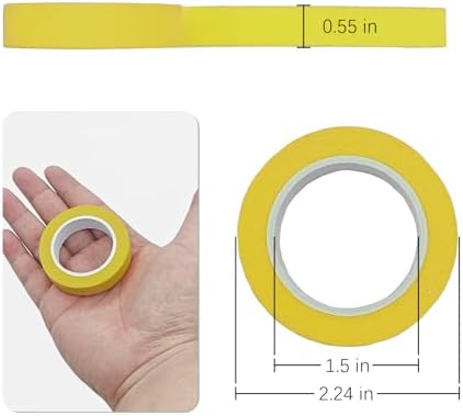 UMETDO 8PCS Colored Masking Tape - Yellow Painters Tape, Tape for Kids Art Supplies, Great for Crafts, Labeling, DIY Decorative, 1/2 Inch Colored Tape Rolls- Tiny Size