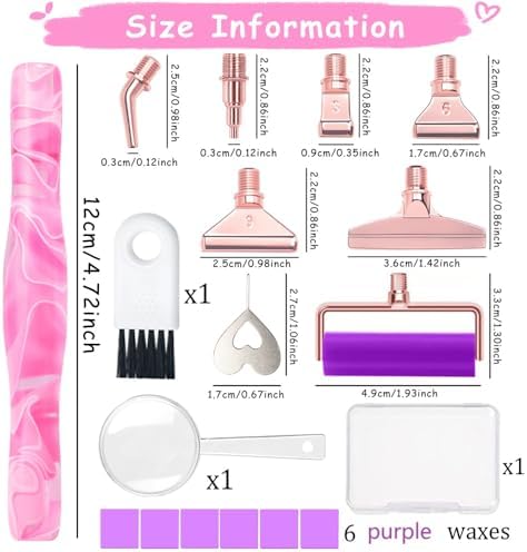 RaySoar Diamond Art Pens Diamond Art Tools Painting Pen with Screw Metal Tips Multi-Placer Tool Accessories for Adults Gem Rhinestone Picker Stylus Pink