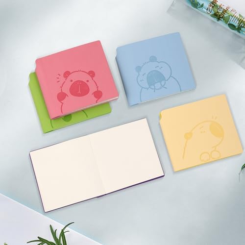 3 Pack Mini Capybara Blank Notebook Cartoon Pocket Unlined Sketchbook
