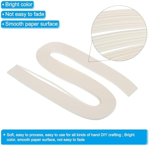 PATIKIL 240pcs Quilling Strips Paper 1/8"(3mm) 21"(54cm) Origami Paper Quilling Strip for Art DIY Hand Craft Christmas, Cream White