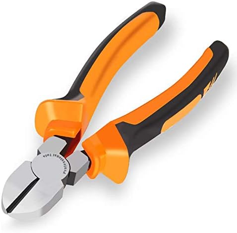 6" Wire Cutters Heavy Duty Diagonal Pliers for Cutting Wires Craft | Side Cutters for Artificial Flowers, Crafting, Chicken Wire, Orange
