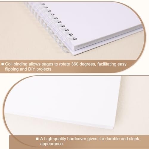 Scrapbook Album 8x8 Inches 40 Pages Hardcover Kraft Paper White