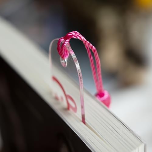 61PCS Acrylic Bookmarks Blanks Bulk 3 Symmetrical Shapes Clear Bookmark Plastic Blank 30 Sets with 6 Color Tassels & Twine String for Vinyl DIY Craft