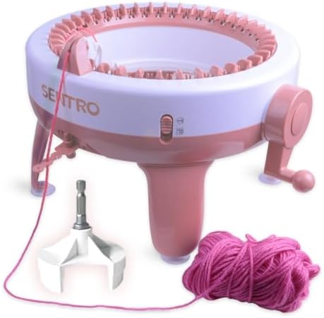 Umootek SENTRO 40 Needles Knitting Machine with Electric Adapter, Knitting Board Rotating Double Loom,Smart Weaving Loom Round Knitting Machines, Weaving Loom Machine Kit for Automatic Knit