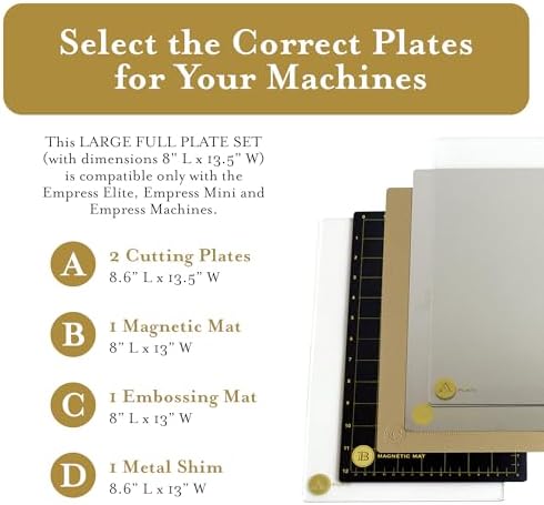 Anna Griffin Scrapbooking Die-Cutting & Embossing Plates System with Powerful Magnetic Sheet, Die Cutting Machine Accessories for Crafting and Card Making - Empress Full Plates Set, Large 8.6 x 13.5