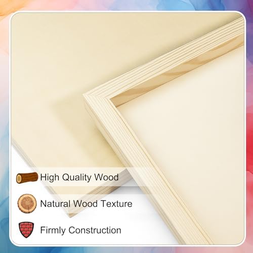 8 Pack Wood Canvas 10x14 Inch Wood Panels Smooth& Textured Pine Wood Boards for Oil Watercolor Art DIY Cratfs by Artists & Hobbyists
