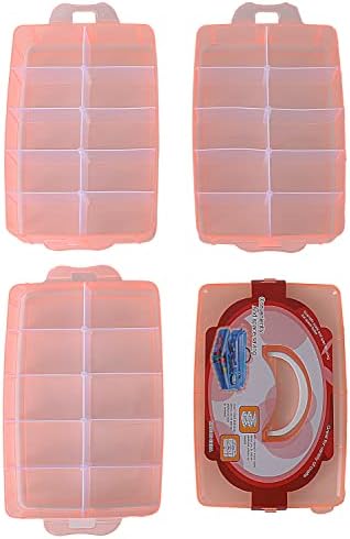 Sooyee 3-Tier Craft Storage Organizer with Dividers, Orange