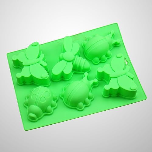 Silicone 6-Cavity Dragonfly Butterfly Ladybug Cake Molds Nonstick Food-Grade Silicone Candy and Soap Moulds for DIY Baking and Crafting for Home Kitchen Use
