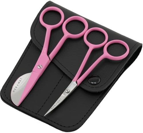 Applique Embroidery Scissors Set - Duckbill & Needlepoint, 4.5", Pink