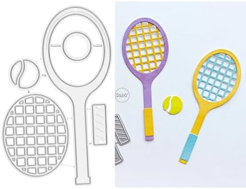 Patchwork Tennis Racket and Ball Metal Cutting Dies for Card Making