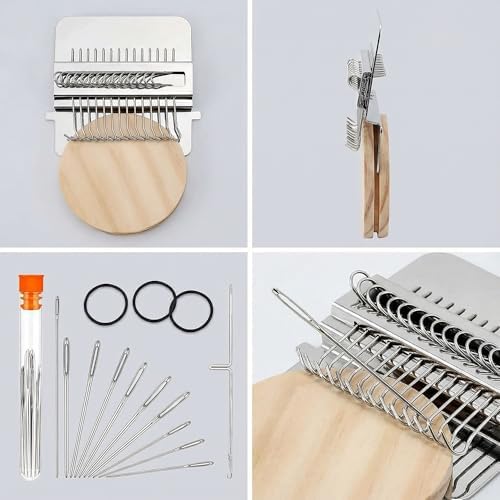 Knit kit Patch Loom, Portable Darning Loom for Beginners, Knit Kit Patch Kit for Holes Repair on Socks, Clothes & Jeans, Patchwork Weaving Tool Set for Quickly Sewing Repair