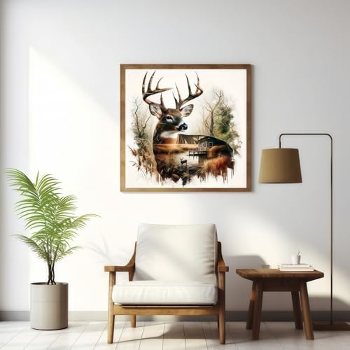 5D Deer Diamond Art Kits For Adults,Diamond Paintings Kits for Beginners
