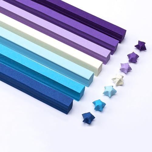 1080 Sheets Star Origami Paper Solid Gradient Color Star Paper Strip Colorful Handcraft Lucky Star Paper Double Sided Origami Stars Paper DIY Paper Arts Gradient Green