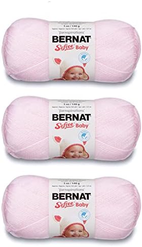 Bernat Softee Baby Yarn for Crocheting Soft, Pink, 3-Pack
