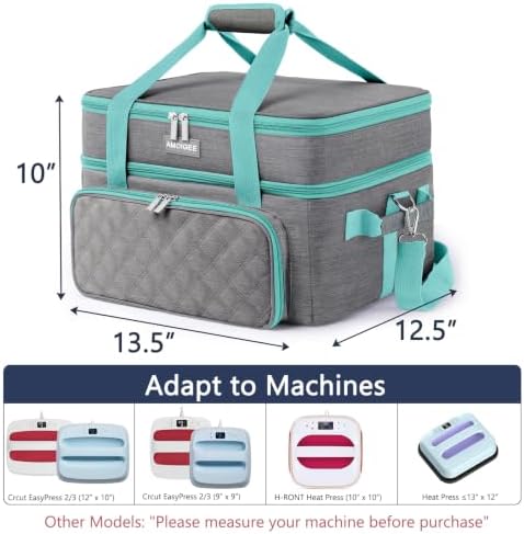 AMOIGEE Double-Layer Carrying Case, Craft Organizer for Cricut Accessories