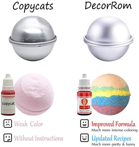 Bath Bomb Mold Kit 12 Pieces with 12 Soap Colorant, Shrink Wrap Bags - Liquid Food Grade Skin Safe Bath Bomb Dye for Making DIY Bath Bombs Supplies, Soap Coloring, Crafting Fizzles - with Instructions
