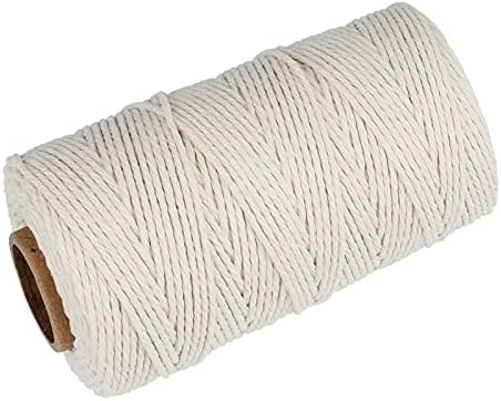 jijAcraft Cotton Butchers Twine, 328 Feet - 3Ply 2mm Thick Beige Twine for Meat, Sausages, Crafting & Home Decor