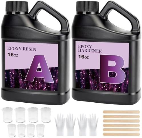 K KERNOWO Epoxy Resin Kit 2 Part Resin and Hardener Bubble Free & Crystal Clear Epoxy Resin for Beginners for Casting Coating, Jewelry Making, DIY Crafts