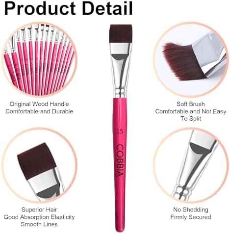 Face Paint Brush Set, 15pcs Artist Brushes for Body Face Painting,Acrylic Painting Watercolor Oil Gouache – Perfect for Artists, Performers, Party Makeup