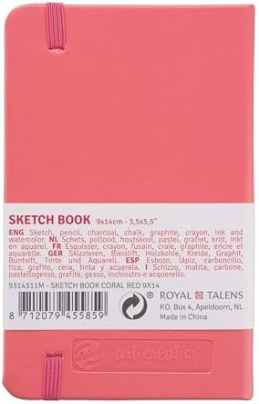 Talens Art Creation Sketchbook, Coral Red, 80 Sheets, 3.5 x 5.5 in