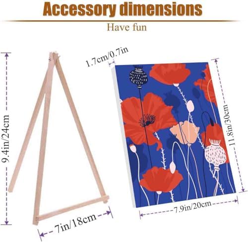 4 Pack Paint by Numbers Kit for Adults Framed Canvas with Wooden Easel