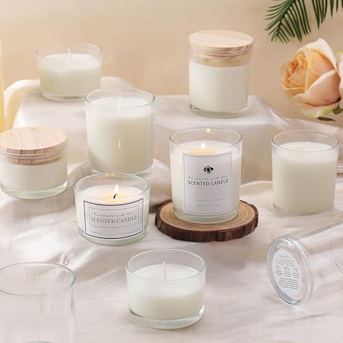 Clear Candle Jars with Lids, 16 Pcs Containers for Making Candles