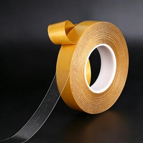 Ultra Thin Clear PET Double Sided Tape 1” x 82 Ft Strong Adhesive Removable No Residue Double Sided Transparent Mounting Tape for DIY Crafts Office Home Decoration Industrial Fixing