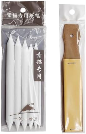 Artists Sketching Drawing Tools Set Art Blending Kits with Multiple Sizes Blending Stumps Tortillions and Sandpaper