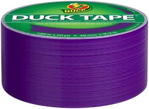 Duck Brand 283138 Color Duct Tape, Purple, 1.88 Inches x 20 Yards Each Roll, 3 Rolls