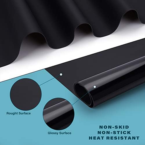 Gartful Extra Large Silicone Mat for Craft, 25.2" x 17.7" Silicone Craft Sheet Jewelry Casting Mold, Countertop Mat, Nonskid Counter Table Protector, Multipurpose Mat, Placemat, Black