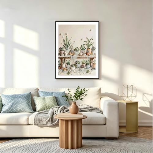 Green Potted Plants Pearl Painting Kits for Adults,diamond painting 12x16In