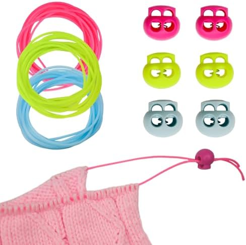 MAGNEECH 6 Pcs Silicone Knitting Stitches Holder,Stitch Stopper Set,Knitting Accessories,Double Hole Needle Point Protectors for Holding Stitches Beading and Jewelry Making