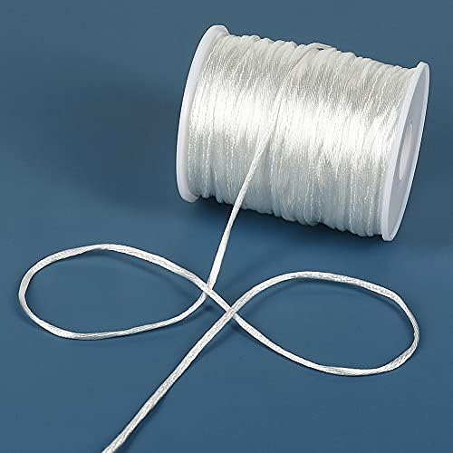 Tenn Well 295ft 2mm Satin Rattail Cord Nylon White for Macrame